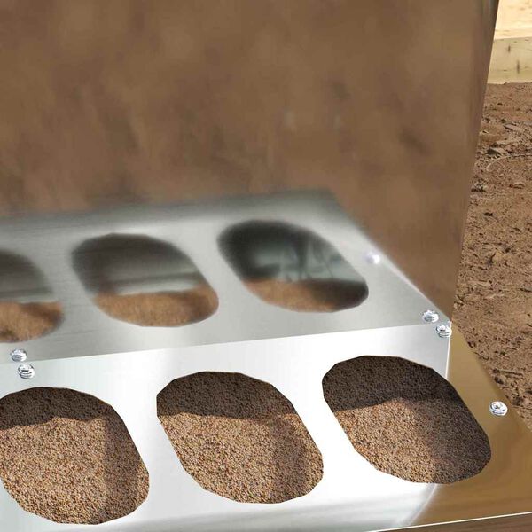 vidaXL Karmnik dla kur Srebrny 40 x 40 x 45 cm Stal Galwanizowana