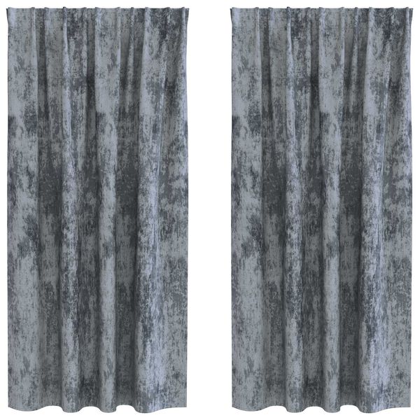 vidaXL Zasłony z weluru 2 pcs Srebrnoszary 175 x 140 cm Aksamit