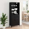 vidaXL Highboard Czarny Dąb 69,5 x 34 x 180 cm Materiał drewnopochodny