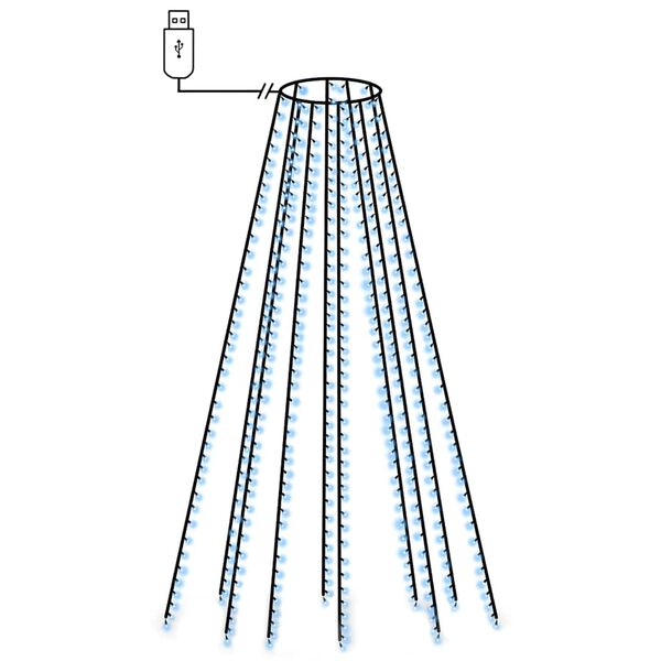 vidaXL Siatka lampek choinkowych, 400 niebieskich diod LED, 400 cm