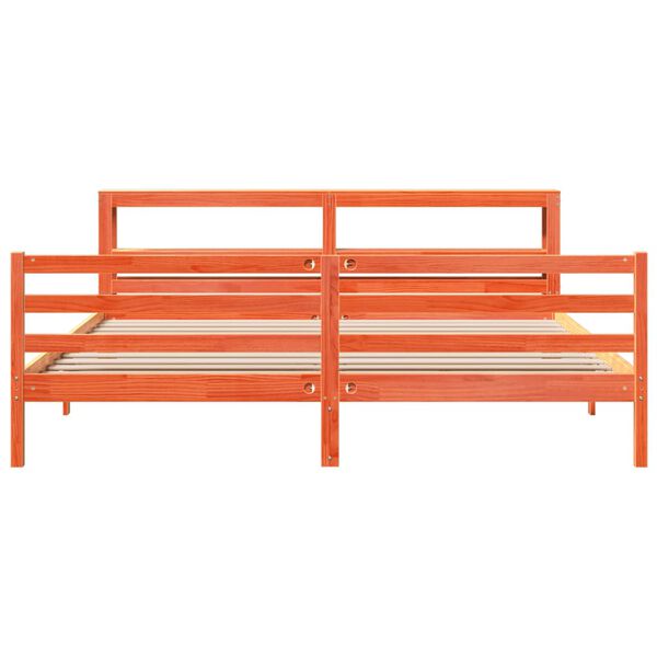 vidaXL Rama ł&oacute;żka bez materaca, woskowy brąz, 180x200 cm, lita sosna