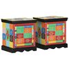 vidaXL Szafka nocna 2 szt. Wielokolorowa 40x35x45 cm Drewno lite Mango