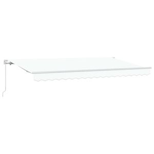 vidaXL Markiza zwijana Biały 400 x 200 cm tkanina