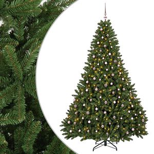 vidaXL Sztuczna choinka z bombkami, jasnozielona 270 cm 600 LED