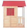 vidaXL Domek do zabawy dla dzieci, drewno jodłowe, czerwony