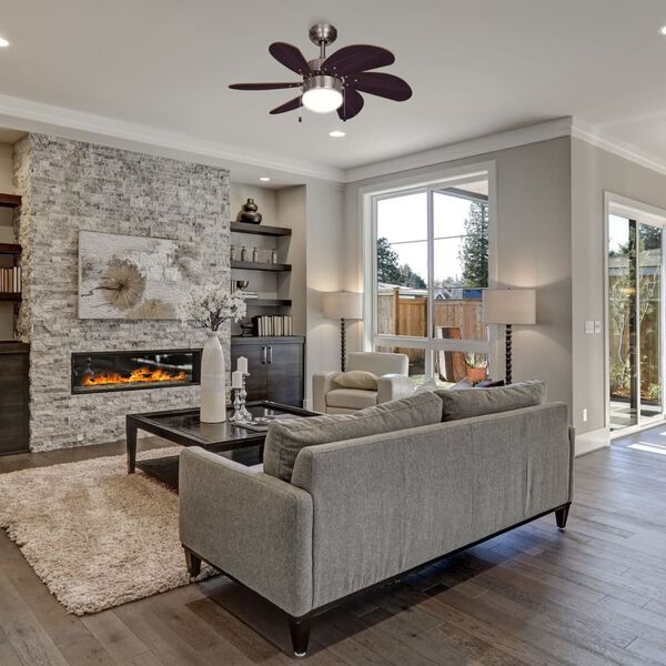 Bestron Wentylator sufitowy z lampą DC30BC, 75 cm, 50 W, chromowy