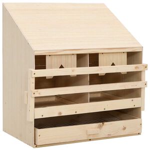 vidaXL Gniazdo dla kur, 2 przegrody, 63x40x65 cm, lite drewno sosnowe