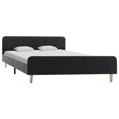 vidaXL Rama łóżka, ciemnoszara, płótno konopne, 160 x 200 cm