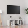 vidaXL Szafka pod TV, biała na wysoki połysk, 107x35x37 cm
