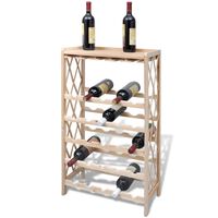 vidaXL Drewniany stojak na 25 butelek wina, lite drewno jodłowe