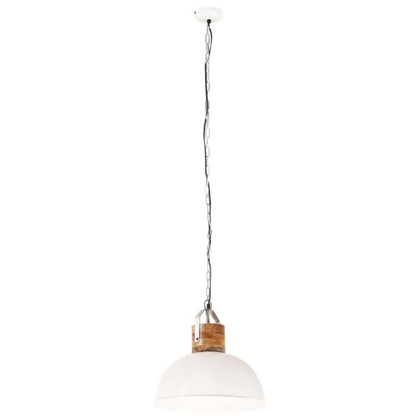 vidaXL Industrialna lampa wisząca, biała, okrągła, 42 cm, E27, mango