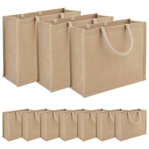 vidaXL Torebki jutowe 10 pcs naturalny 42 x 33 x 19 cm 100% Juta Tossa