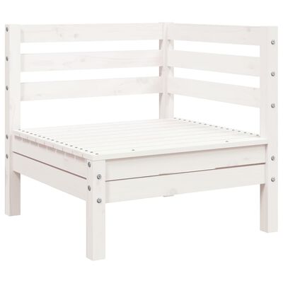 vidaXL Ogrodowa sofa 3-osobowa z podnóżkiem, biała, drewno sosnowe