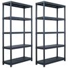 vidaXL Regały magazynowe, 2 szt., czarne, 250 kg, 80x40x180 cm