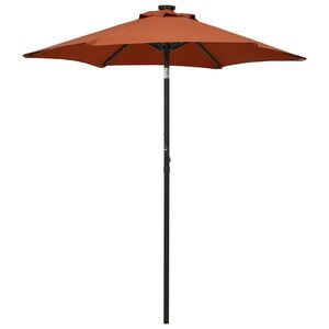 vidaXL Parasol ogrodowy z LED, terakota, 200x211 cm, aluminium