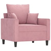 vidaXL Fotel, różowy, 60 cm, obity aksamitem