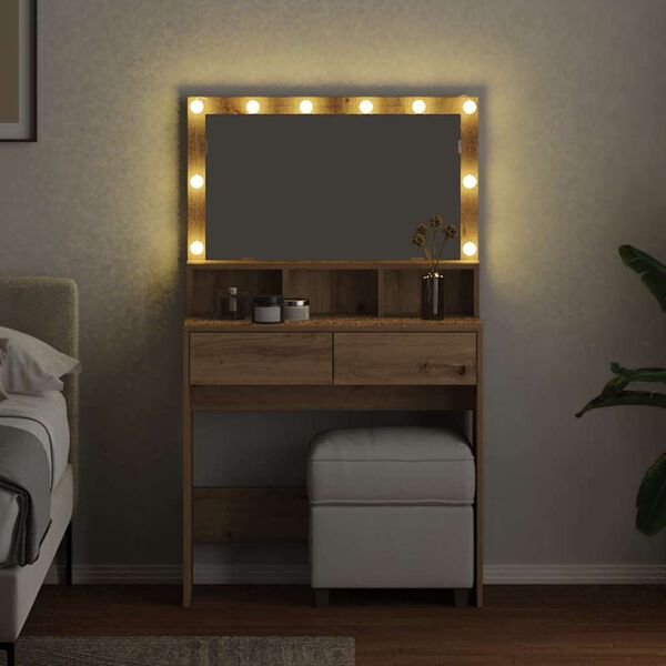 vidaXL Toaletka z szufladą Dąb rzemieślniczy 80 x 41 x 134,5 cm