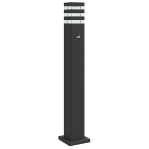 vidaXL Zewnętrzna lampa stojąca z czujnikiem, czarna, 80 cm, aluminium
