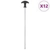 vidaXL Śledzie do namiotu, 12 szt., 30 cm, &Oslash;7 mm, stal galwanizowana