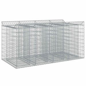 vidaXL Podniesione ł&oacute;żko gabionowe 2 pcs srebrny