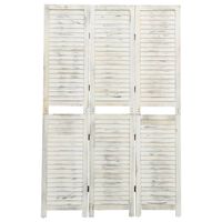 vidaXL Parawan 3-panelowy, biały, 105 x 165 cm, drewniany