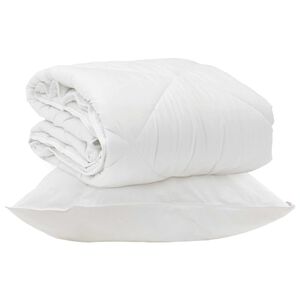 vidaXL Kołdra na Wszystkie Pory Roku z poduszką 2 pcs Biały Mikrofibra
