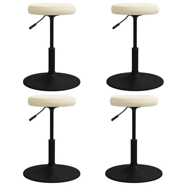 vidaXL Krzesła stołowe, 4 szt., kremowe, obite aksamitem