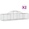 vidaXL Kosze gabionowe, 2 szt, 200x50x40/60 cm, galwanizowane żelazo