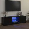 vidaXL Szafka pod TV z oświetleniem LED, czarna, 120 x 30 x 36 cm