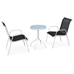 vidaXL 3-cz. zestaw mebli bistro, stal, czarny