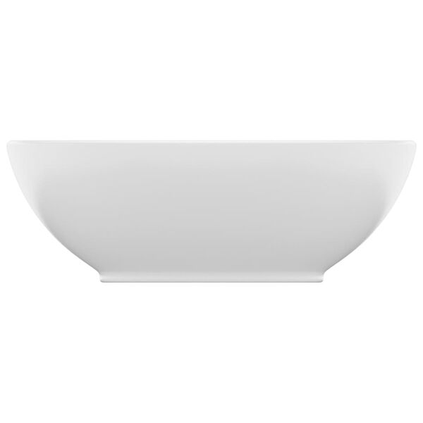 vidaXL Luksusowa, owalna umywalka, matowa biel, 40x33 cm, ceramiczna