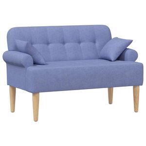 vidaXL Sofa dwuosobowa z guzikowym pikowaniem Niebieski dżins tkanina