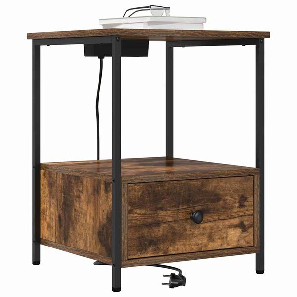 vidaXL Szafka Nocna z szufladą Dąb wędzony 42 x 41 x 56 cm