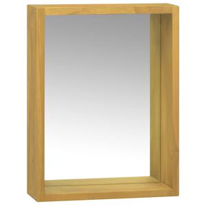 vidaLXL Szafka z lustrem, 30x10x40 cm, lite drewno tekowe