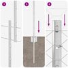 vidaXL Ogrodzenie z słupkiem Srebrny 1,5 x 10 m Stal