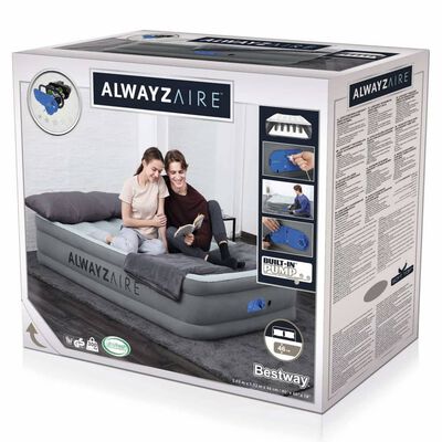 Bestway Dmuchane łóżko AlwayzAire, 2-os., 203x152x46 cm, szare