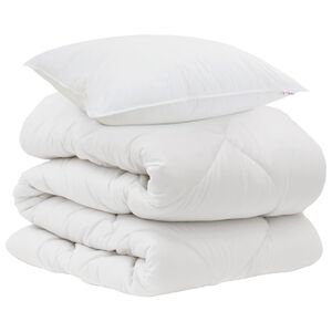 vidaXL Kołdra z poduszką 2 pcs Biały Mikrofibra