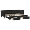 vidaXL Sofa rozsuwana z szufladami, czarna, 80x200 cm, aksamit