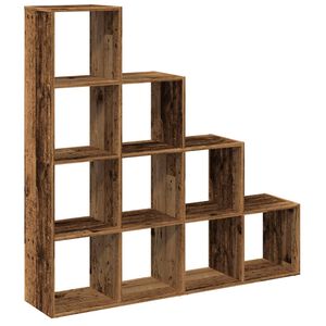 vidaXL Regał przegroda, 4 poziomy, stare drewno, 131,5x29x131,5 cm