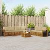 vidaXL Zestawy sof 8 pcs Naturalny i Beżowy Lite Drewno Akacji