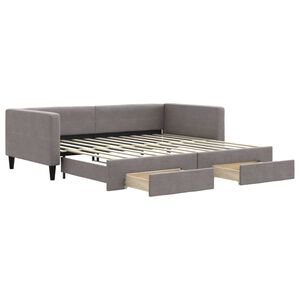 vidaXL Sofa rozsuwana z szufladami, taupe, 100x200 cm, tkanina