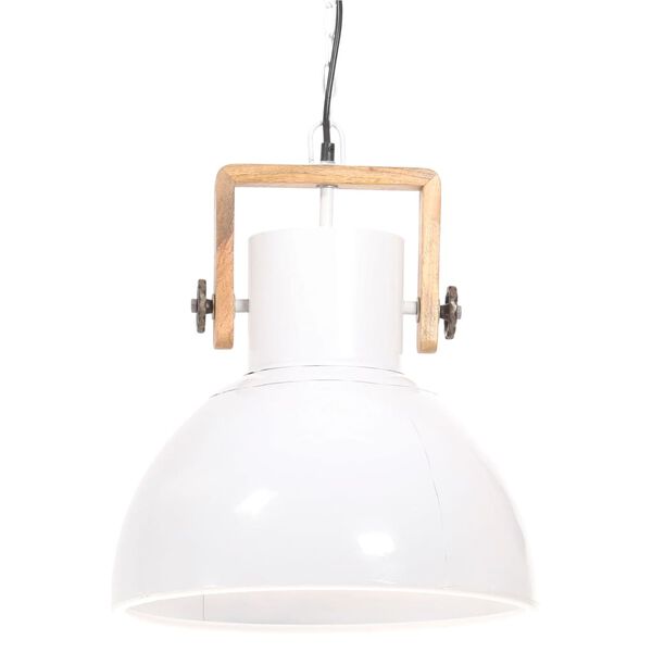 vidaXL Industrialna lampa wisząca, 25 W, biała, okrągła, 40 cm, E27