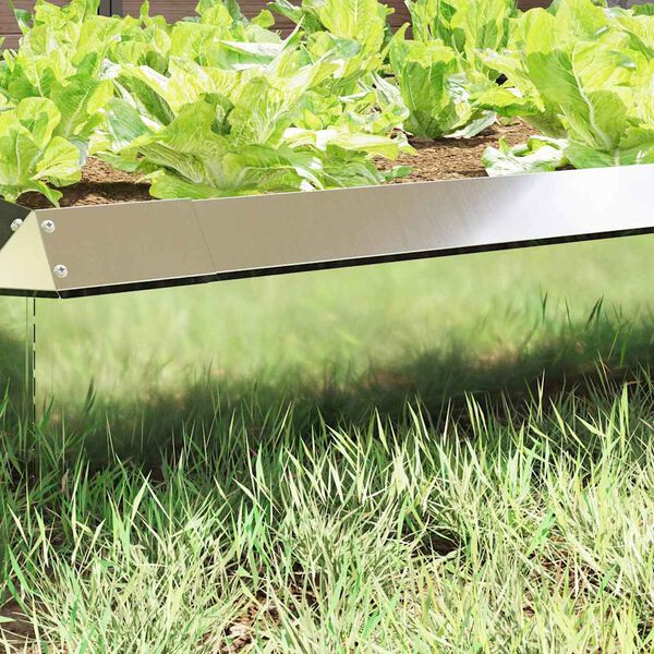 vidaXL Ogrodzenie ślimakowe 4 pcs Srebrny 50 x 3,5 x 25 cm