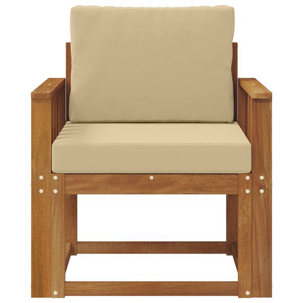 vidaXL Sofa na zewnątrz Lite drewno akacjowe i poliester Naturalny