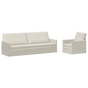 vidaXL Zestaw Sof 2 pcs kremowy Welur