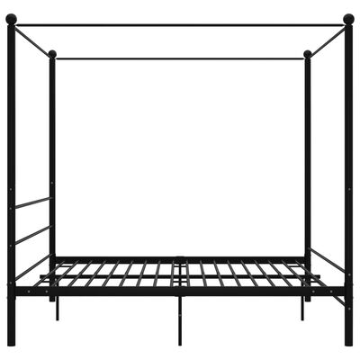 vidaXL Rama łóżka z baldachimem, czarna, metalowa, 200 x 200 cm