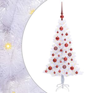 vidaXL Sztuczna choinka z 150 diodami LED Biały 120 cm PVC i Stal