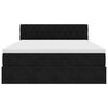 vidaXL Rama ł&oacute;żka otomana z materacem, czarna, 140x190 cm, aksamit