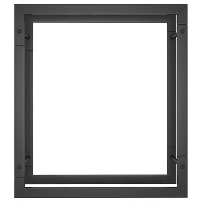 vidaXL Stojak na drewno, matowy czarny, 50x28x56 cm, stalowy