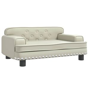 vidaXL Sofa dla dzieci, kremowa, 70x45x30 cm, sztuczna sk&oacute;ra